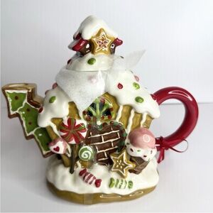 Blue Sky Clayworks 2021 Christmas GINGERBREAD  CANDY TEAPOT  NWT